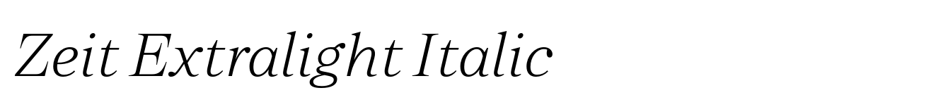 Zeit Extralight Italic